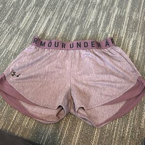 small purple under armor shorts